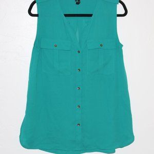 Maurice's Teal Sleeveless Blouse Size M